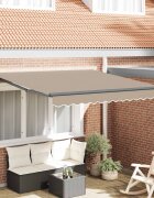 vidaXL Прибираща се тента Бежово 300 x 250 cm Тъкан и алуминий