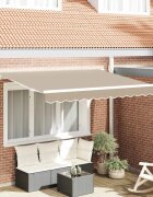 vidaXL Прибираща се тента Бежово 350 x 200 cm текстил