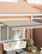 vidaXL Прибираща се тента Бежово 350 x 200 cm текстил