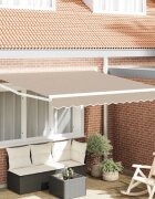 vidaXL Прибираща се тента Бежово 350 x 250 cm
