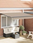 vidaXL Прибираща се тента Бежово 350 x 250 cm Полиестер