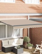 vidaXL Прибираща се тента Бежово 350 x 250 cm Полиестер и алуминий