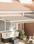 vidaXL Прибираща се тента Бежово 350 x 250 cm Полиестер и метал