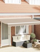 vidaXL Прибираща се тента Бежово 400 x 200 cm текстил