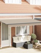 vidaXL Прибираща се тента Бежово 400 x 200 cm текстил