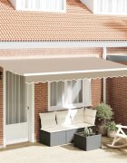 vidaXL Прибираща се тента Бежово 400 x 200 cm текстил