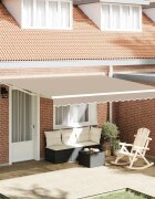 vidaXL Прибираща се тента Бежово 400 × 300 cm Полиестер