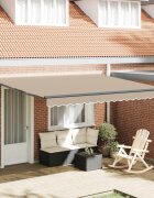 vidaXL Прибираща се тента Бежово 400 × 300 cm Полиестер и алуминий