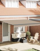 vidaXL Прибираща се тента Бежово 400 × 350 cm Полиестер