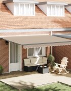 vidaXL Прибираща се тента Бежово 450 × 300 cm Тъкан и алуминий