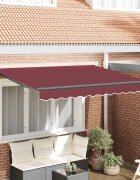 vidaXL Прибираща се тента Бургундско червен 300 x 200 cm текстил