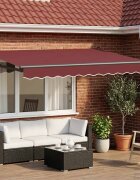 vidaXL Прибираща се тента Бургундско червен 35 x 2 m