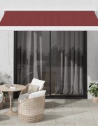 vidaXL Прибираща се тента Бургундско червен 350 x 250 cm