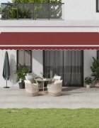 vidaXL Прибираща се тента Бургундско червен 600 × 350 cm
