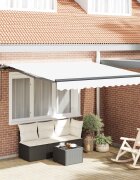 vidaXL Прибираща се тента Бяло 300 x 250 cm Тъкан и алуминий