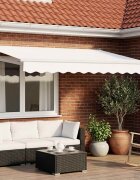 vidaXL Прибираща се тента Бяло 35 x 2 m 100% полиестер и алуминий