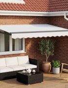 vidaXL Прибираща се тента Бяло 35 x 2 m 100% полиестер и алуминий