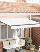 vidaXL Прибираща се тента Бяло 350 x 200 cm текстил