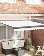 vidaXL Прибираща се тента Бяло 350 x 250 cm Платно и алуминий