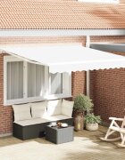 vidaXL Прибираща се тента Бяло 350 x 250 cm Полиестер