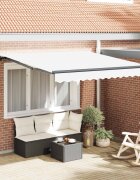 vidaXL Прибираща се тента Бяло 350 x 250 cm Полиестер