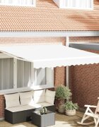 vidaXL Прибираща се тента Бяло 350 x 250 cm Полиестер и алуминий
