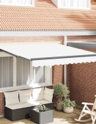 vidaXL Прибираща се тента Бяло 350 x 250 cm Полиестер и алуминий