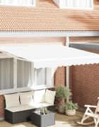 vidaXL Прибираща се тента Бяло 350 x 250 cm Тъкан и алуминий