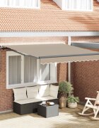 vidaXL Прибираща се тента Бяло 350 x 250 cm Тъкан и алуминий