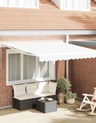vidaXL Прибираща се тента Бяло 350 x 250 cm Тъкан и алуминий