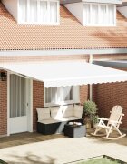vidaXL Прибираща се тента Бяло 400 × 350 cm Полиестер