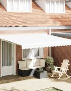 vidaXL Прибираща се тента Бяло 400 × 350 cm Тъкан и алуминий