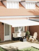 vidaXL Прибираща се тента Бяло 450 × 300 cm Полиестер