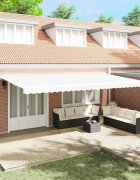 vidaXL Прибираща се тента Бяло 600 × 300 cm Полиестер