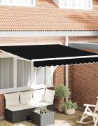 vidaXL Прибираща се тента Черно 300 x 250 cm Тъкан и алуминий