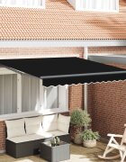 vidaXL Прибираща се тента Черно 350 x 250 cm Полиестер и алуминий