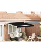 vidaXL Прибираща се тента Черно 350 x 250 cm Полиестер и метал
