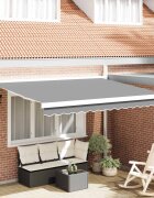 vidaXL Прибираща се тента Черно 400 × 300 cm Алуминий