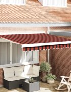 vidaXL Прибираща се тента Червен и Черен 300 x 250 cm