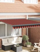 vidaXL Прибираща се тента Червен и Черен 350 x 250 cm