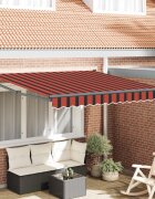 vidaXL Прибираща се тента Червен и Черен 350 x 250 x 165 см