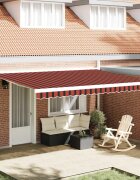 vidaXL Прибираща се тента Червен и Черен 450 × 300 cm