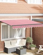 vidaXL Прибираща се тента Червено 250 x 200 cm текстил