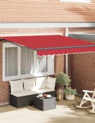 vidaXL Прибираща се тента Червено 300 x 250 cm Полиестер