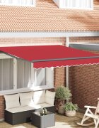 vidaXL Прибираща се тента Червено 300 x 250 cm Полиестер и алуминий