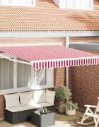 vidaXL Прибираща се тента Червено 300 x 250 cm Полиестер и метал