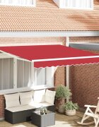 vidaXL Прибираща се тента Червено 300 x 250 cm Тъкан и алуминий
