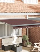 vidaXL Прибираща се тента Кафяв с антрацитна рамка 300 x 250 cm