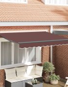 vidaXL Прибираща се тента Кафяво 350 x 200 cm текстил