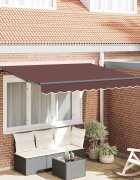 vidaXL Прибираща се тента Кафяво 350 x 200 cm текстил